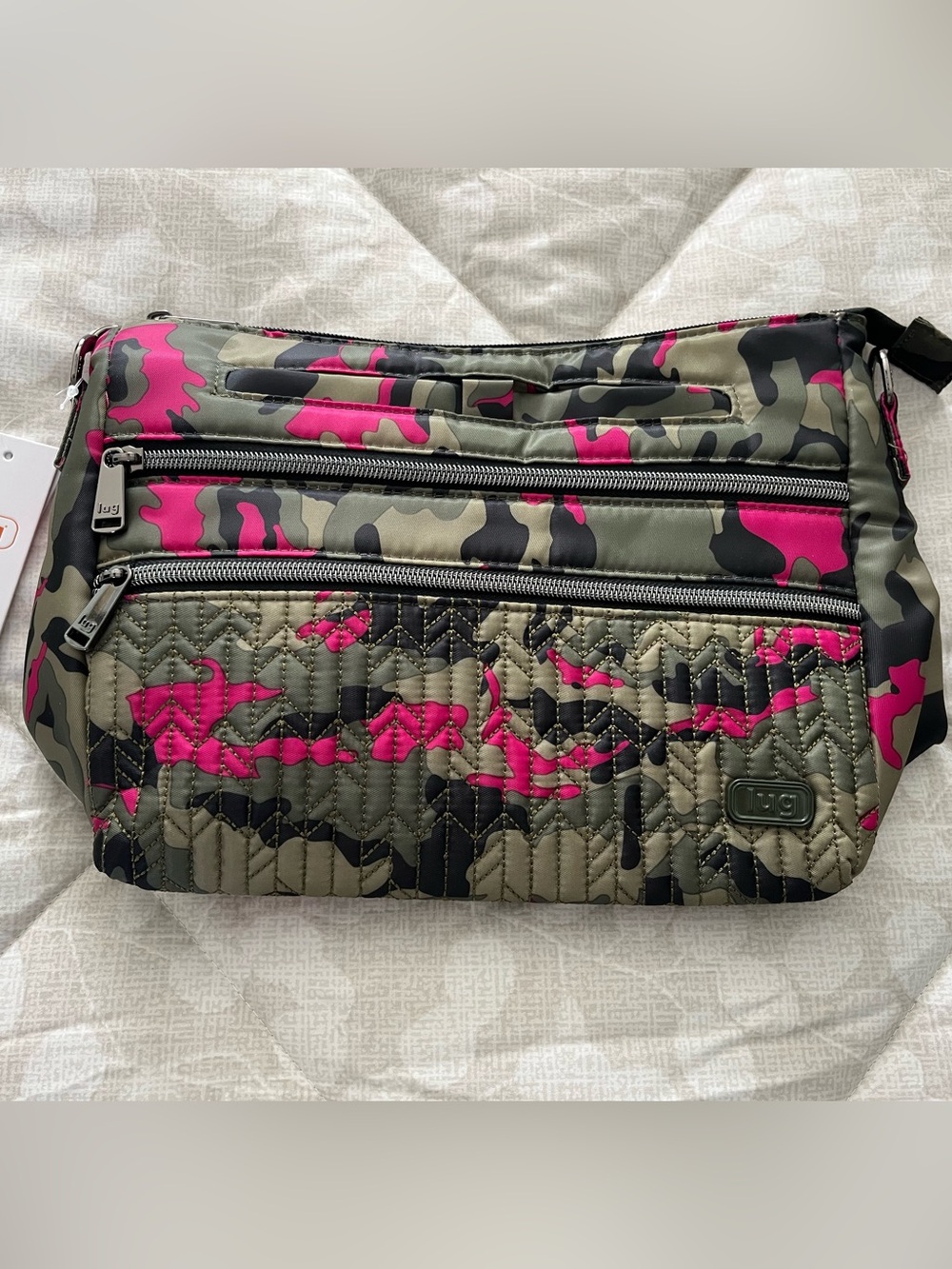 NWT! Lug Slider Crossbody Bag in Camo Orchid